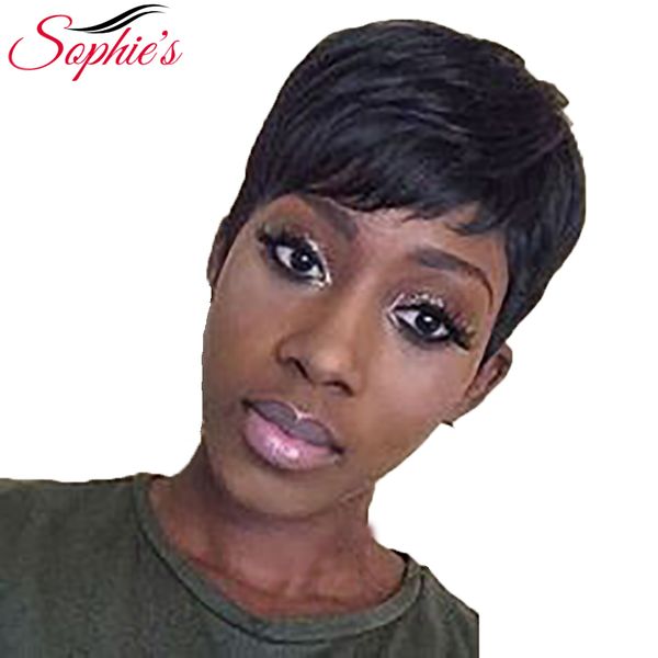 Sophie S Short Human Hair Wigs For Women Brazilian Natural Wave