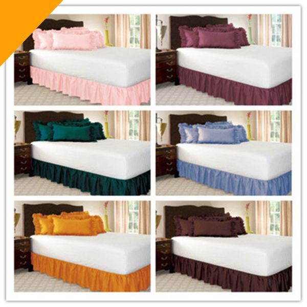 

1/2pcs Bed Skirt Wrap Around Elastic Bed Skirt Without Bed Surface Twin /Full/ Queen/ King Size 38cm Height