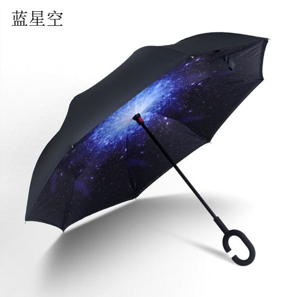 

windproof floral heart art pattern reverse umbrella double layer inverted umbrellas self stand c-hook umbrella