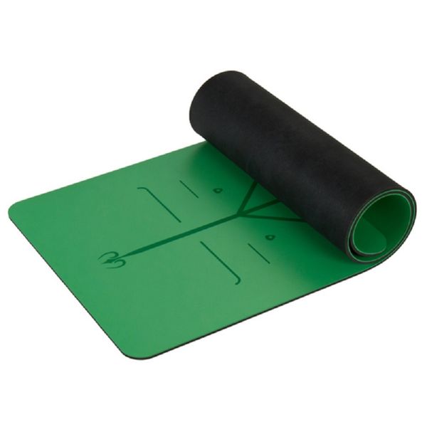 

environmental friendly natural rubber sports mat 5mm non-slip pu yoga mat carving position line beginner assisted sports