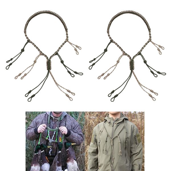 

set of 2 duck call lanyard paracord, with adjustable loops for goose pheasant waterfowl predator deer, army green