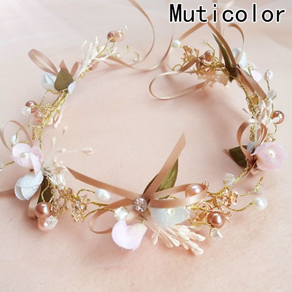 

2018 new romantic handmade flower kids hair garland fashion butterfly bride headband flower girl