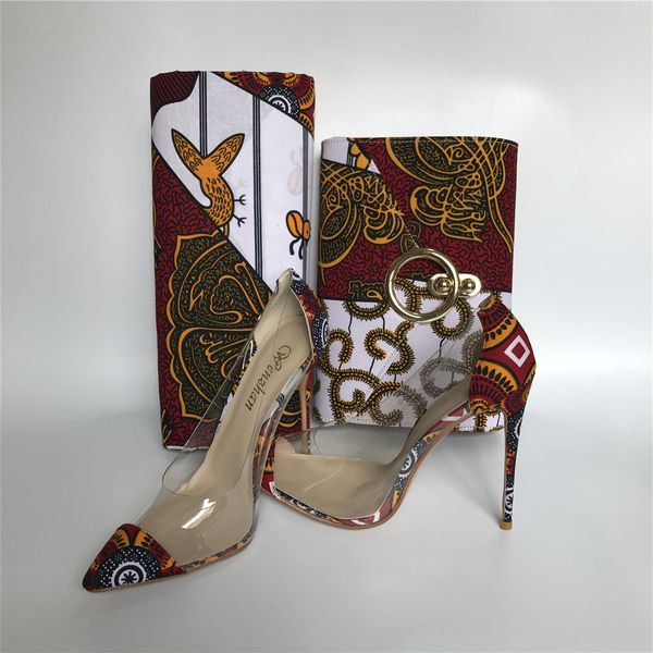 

latest african wax hollandais print mixed design 6yards with women handbag and high heel shoes 36-43 fashion designer a94-27, Black;white