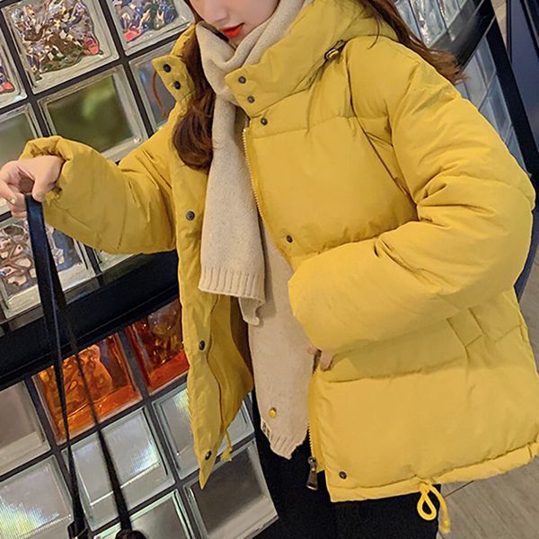 

hooded students short parkas mujer tide loose cotton women jacket winter warm overcoat thicken winter coats manteau femme c5912, Black