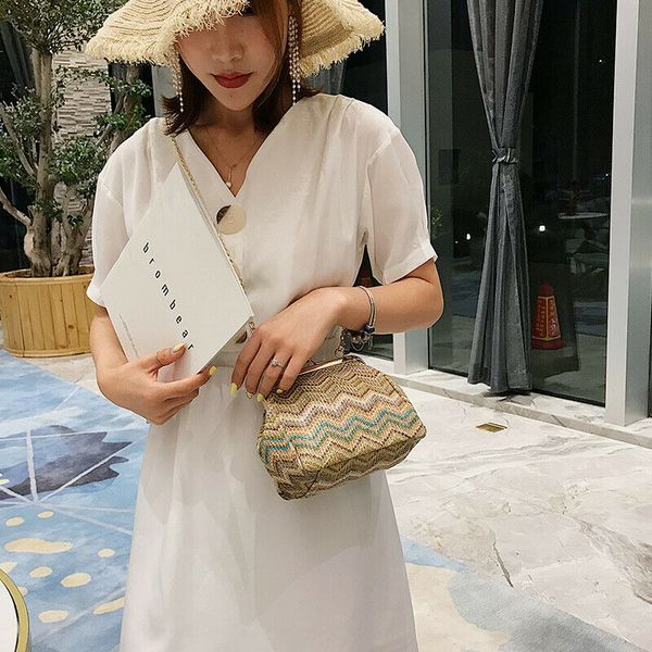

summer women bags bohemia rattan handbag straw bag knitted messenger cross body bag /by