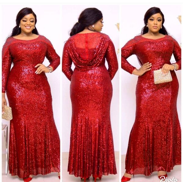 

african dresses for women african dress women's lace sequins round neck sleeves daily dress evening party, Red