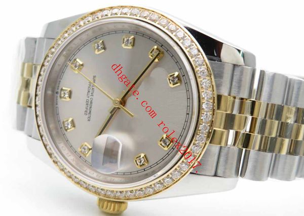 

men's products selling datejust 36mm jub diams diams bp 2813 watch silver white dial with diamond automatic movement watch, Slivery;brown