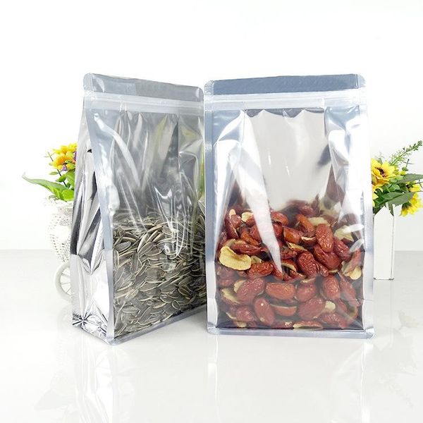 

100pcs 20silk aluminum coated octagonal sealed food bag foil packaging translucent