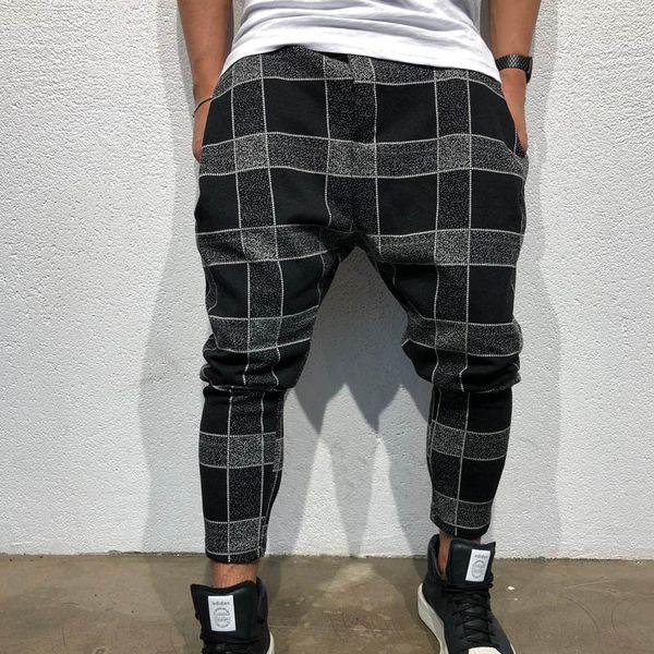Compre Pantalones A Cuadros Hombres Jogger Hip Hop Sudadera