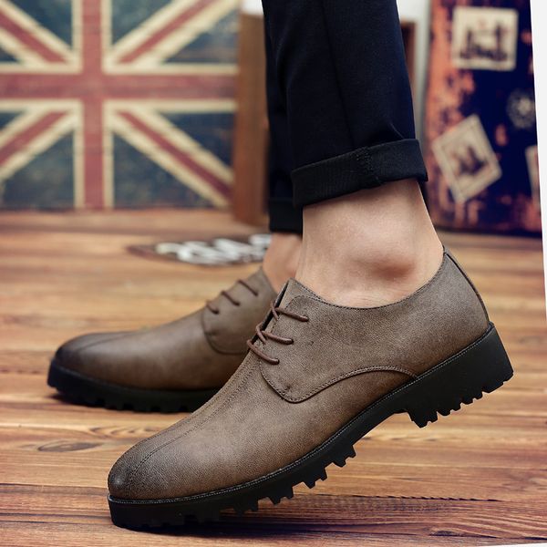 

fashion luxury italian mens casual loafers rubber oxford shoes for men tide british lace up derby sneakers for male footwear, Black