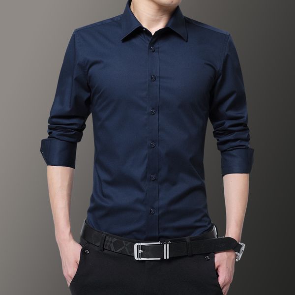 

men shirts business long sleeve turn-down collar male shirt slim fit dress shirt asian size 6xl 7xl 8xl dropshipping 2019, White;black