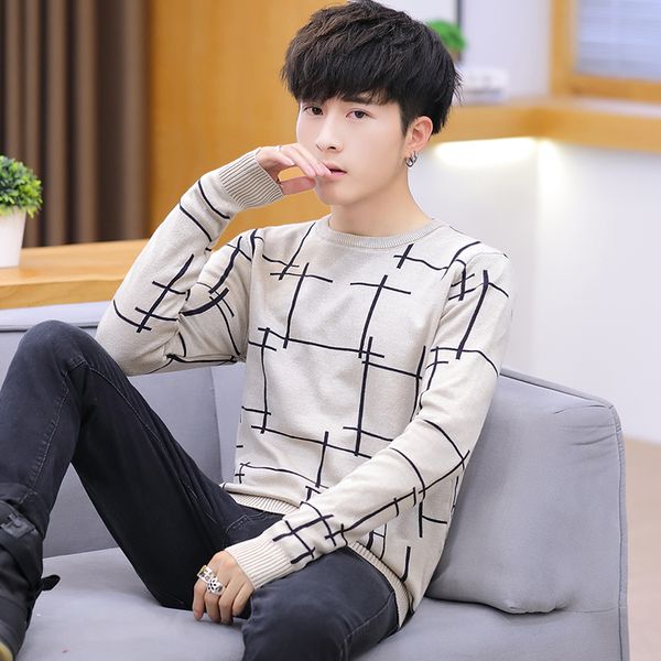 

новые свитера мужчины повседневная осень зима о-образным вырезом пуловеры трикотажные slim fit с длинным рукавом рубашки мужские свитера муж, White;black