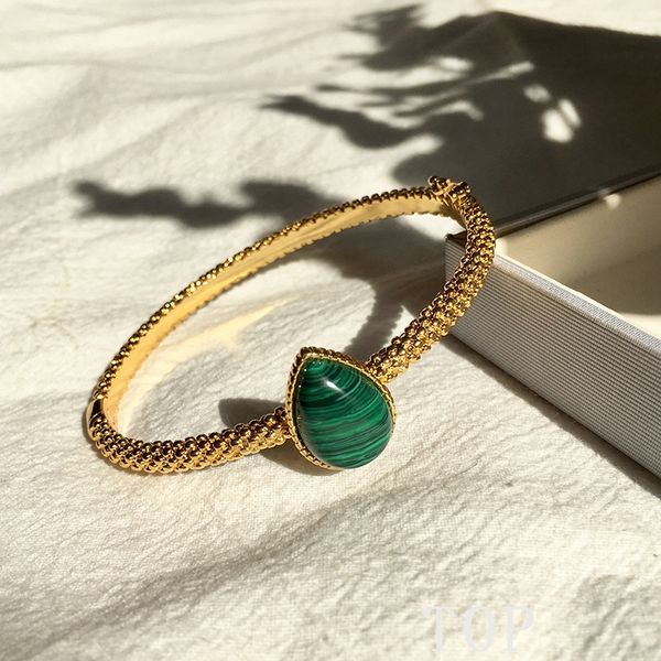 

korean woman 2020 jewelry water drop stainless steel designer luxury upper arm bracelet wholesale, Black