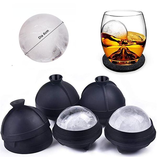 Stampo per palline di ghiaccio Stampo per sfere in silicone rotondo Hockey Whisky Sfera per cubetti di ghiaccio Stampo per sfere 3D Whisky Vino Cocktail Stampo per cubetti di ghiaccio