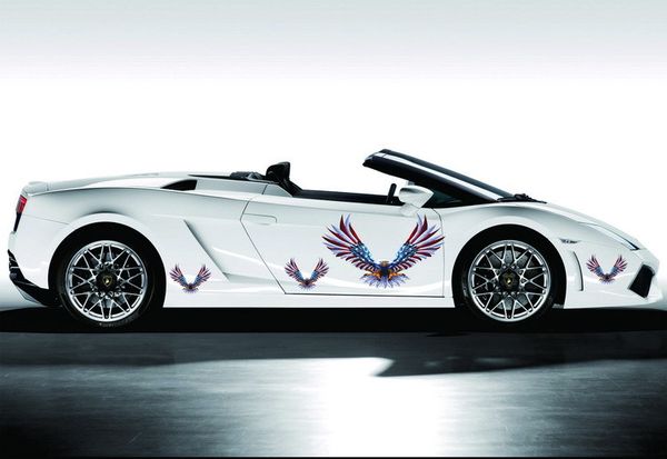 

4шт / 1 комплект автомобиля декаль летучий hawk auto truck hood side eagle флаг сша стикер