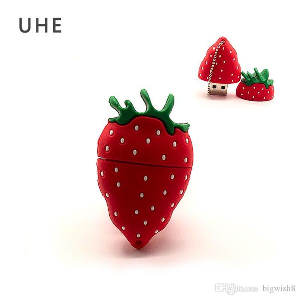 

good cute strawberry pen drive usb2.0 falsh drive 64gb 32gb 16gb 8gb 4gb cartoon fruits memory stick pendrive creative gift wholesale