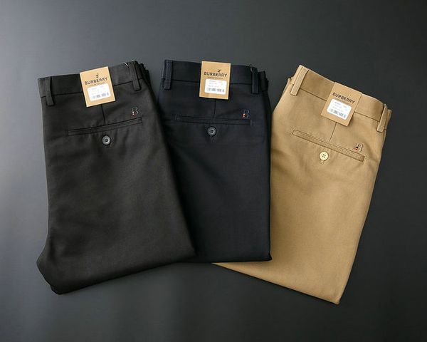 

burberri mens designer pants luxury fashion british brand pants cotton comfortable breathable morning exercise jogging mens trousers, Black