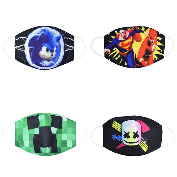 

new marvel spiderman children's face party maks marvel frozen sponge anti-dust protective maks for boys girls cute dust mask kids face, Black