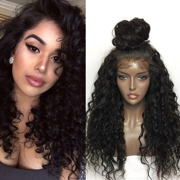 

quinlux парики синтетические черные вьющиеся кружева передние парики длина плеча для чернокожих женщин / девушки бесклеевые термостойкие вол, Black