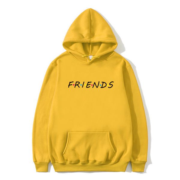 

2019 new friends letter alphabet hoodies men sweatshirts hip hop streetwear men/women couple hooded pullover, Black