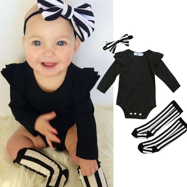 

новорожденный baby girl хлопок комфорт повседневный длинным рукавом bodysuit носки грелки ноги одежда нижнее, White