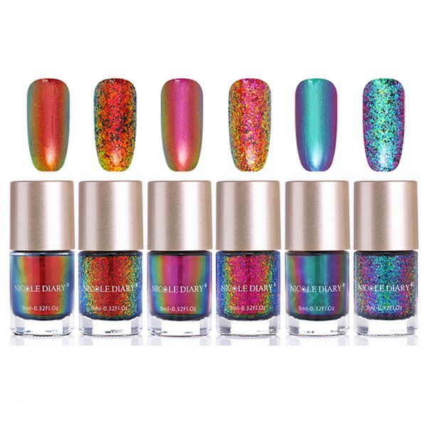 

nicole diary nail polishes set chameleon nail varnish shimmer glitter nails color manicure tips lacquer
