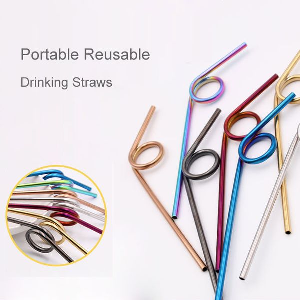 

new arrival sus304 stainless reusable circular drinking straws,environmental metal straw for bubble tea/milkshakes/jumbo drinks/cocktail