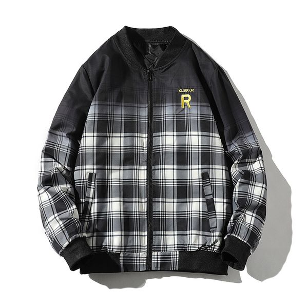 

spring and autumn new men's jacket loose collar thin coat printed long sleeve zipper men's clothing large size 4xl, Black;brown