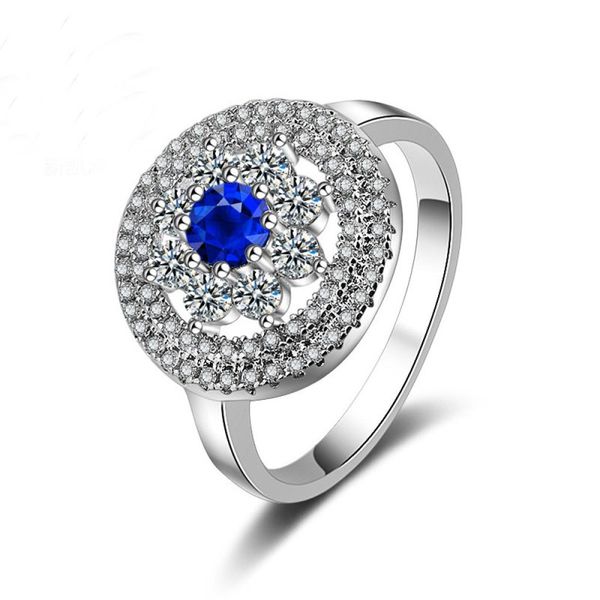 

brand fashion women rings 2018 new classic multi-color star zircon round platinum-plated ring manufacturer wholesale xcsr004, Golden;silver