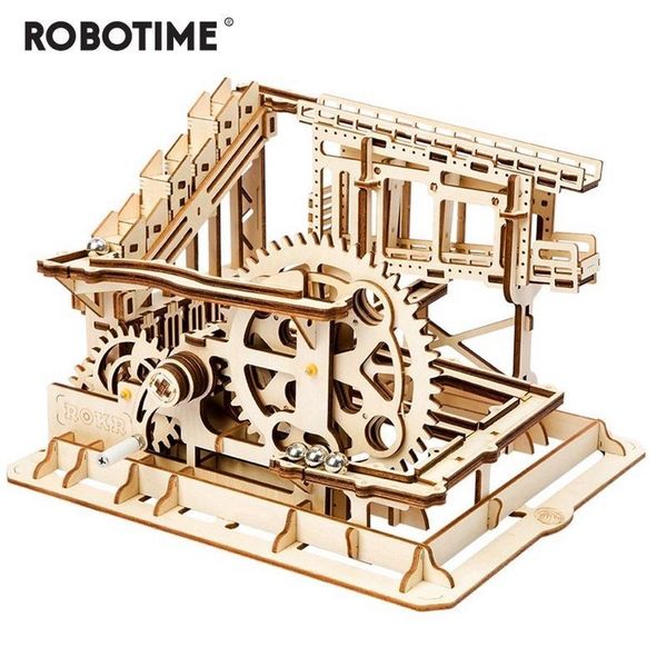 

robotime diy cog coaster magic creative marble run game wooden model building kits assembly toy gift for children lg502 y200317