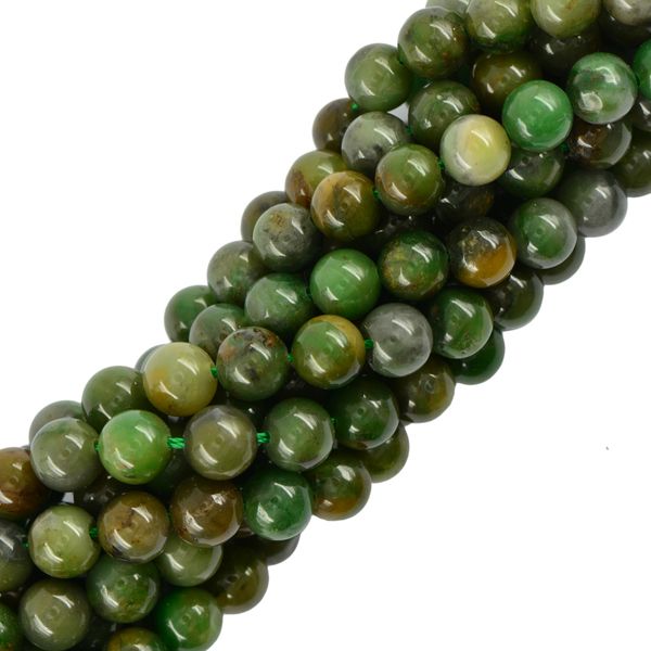 

8мм круглый зеленый verdite африканский jade gemstone свободные шарики прокладки ювелирных изделий 15, Silver