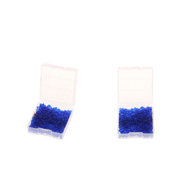 

2x desiccant indicating silica gel with reusable hard plastic canister -blue