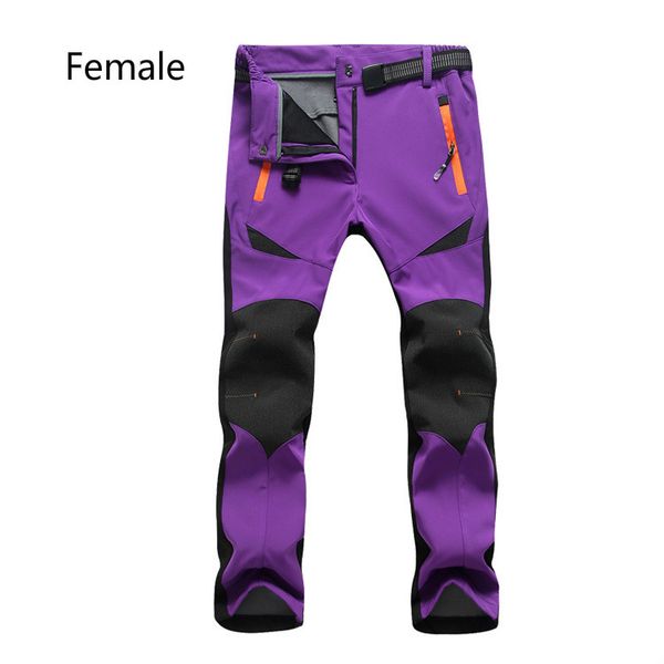 

outdoor sports couples men's and women's soft shell assault trousers waterproof thermal fleece climbing trousers, Black;green