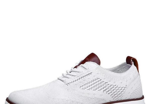 

casual knitted mesh men's shoes breathable lightweight solid shallow lace up men shoes shockproof comfortable fashion male, Black