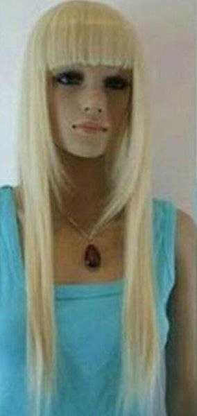

wig new light blonde straight long women hair wig, Black;brown