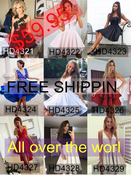 

$59.95/pc any size color sleeveless short formal prom gowns homecoming dresses party dresses cocktail gowns, Blue;pink