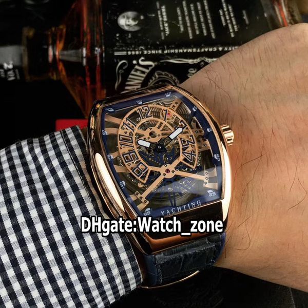 

vanguard watch new saratoge yachting gravity rose gold case v45 t gr yacht sqt gold skeleton dial automatic mens watch leather gent sport wa, Slivery;golden