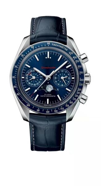 

new design men's watch 43mm case leather strap high strength glass mirror automatic machine men's watch stars 24-hour alternate co, Slivery;brown