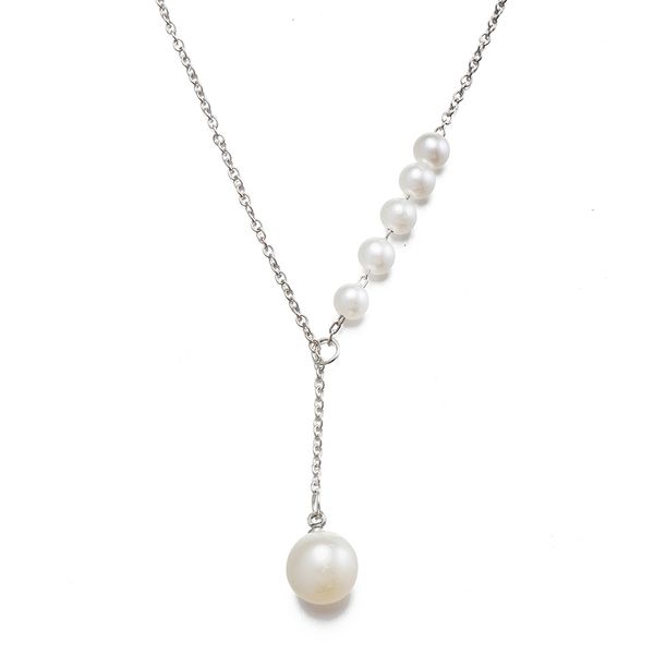 

pearl ожерелье подвеска длинные шарнирные цепи цинковый сплав ювелирные подарки свадьба девушки классический день матери горячих подружек po, Silver