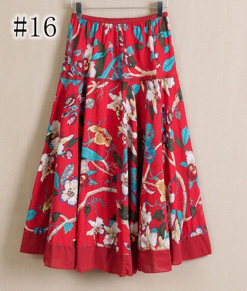 

fashion printing flower lady skirt floral bright red summer winter beach skirt designed skirts nice skirts price, Black