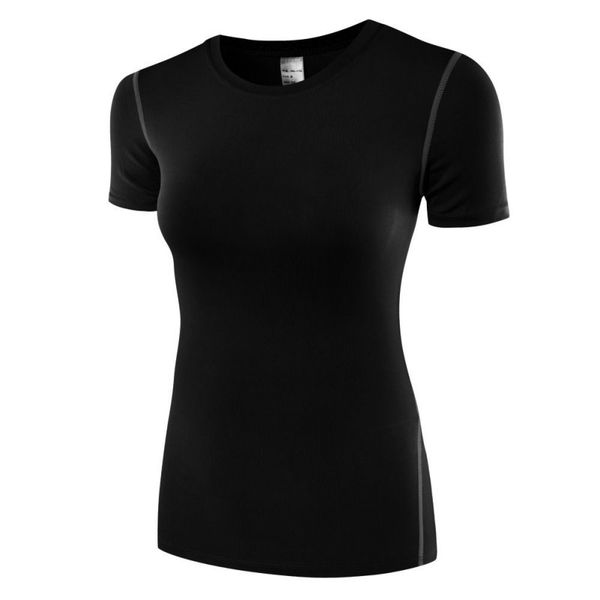 

women quick dry running sports short sleeve t shirt women professional fitness sports outdoor elastic tee outdoor, Black;blue