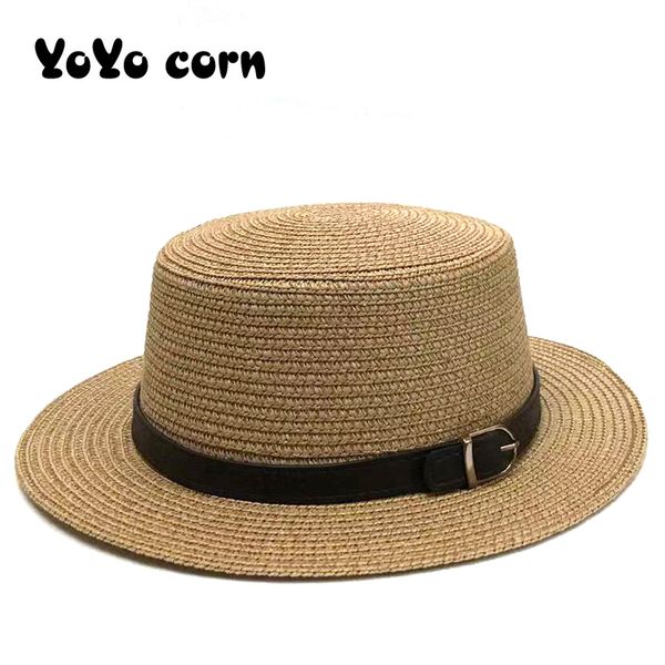 

yoyocorn beach big brim hat casual summer caps ladies shade black belt woman europe america sun hats hand made women straw cap, Blue;gray