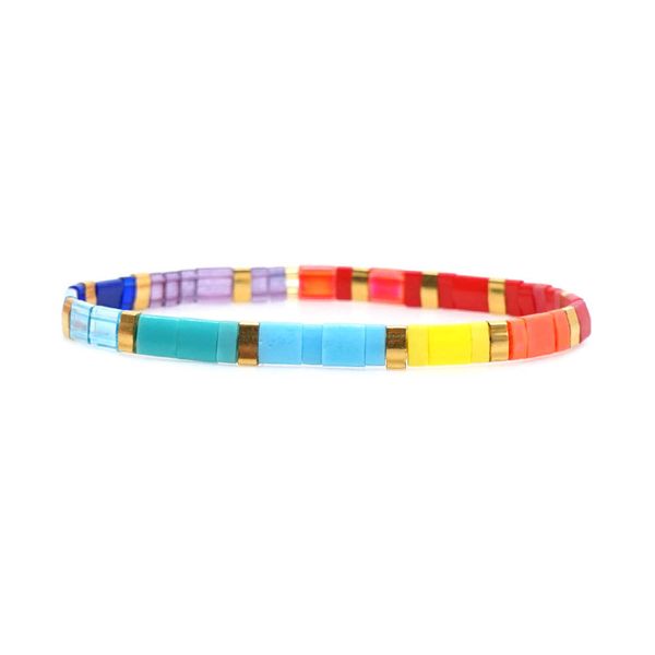 

go2boho colorful bracelet bohemian pulseira mujer 2019 women rainbow --summer beach jewelry miyuki tila beads bracelets handmade, Black