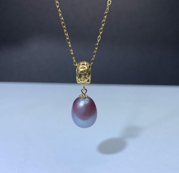 

shilovem 18k желтого золото природного пресноводного жемчуга подвеска штраф ювелирные женщины никто ожерелье нового рождественский подарок m, Silver