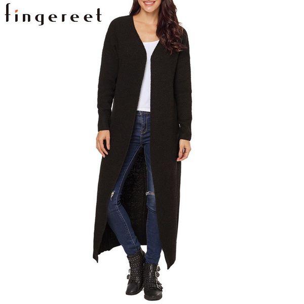 

new pattern solid color cardigan sweater woman contain pocket knitting long fund easy ma'am sweater, White;black