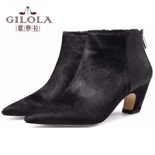 

gilola ankle heels platform leopard women boots short shoes woman autumn winter botas black #y0117028q