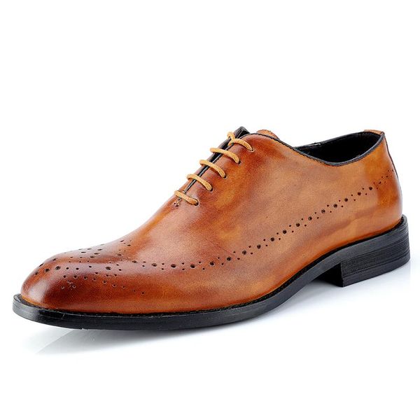 

2019 new handmade italy designer vintage men's oxford shoes genuine leather wedding party formal casual brand male dress shoes, Black