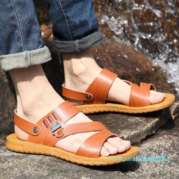 

outdoor sandals men fashion mixed color sandals man summer soft men sandal comfortable breathable man male non slip l02, Black