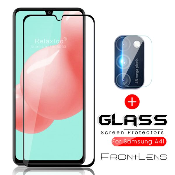 

cases2010 2-in-1 camera lens film screen protector for samsung galaxy a41 2020 sm-a415f/ds 6.1'' phone glass protective film a 41