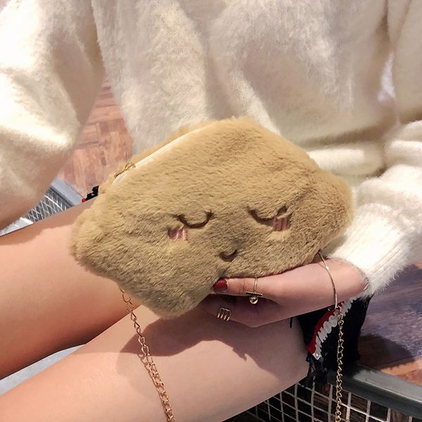 

cloud smiling face maomao bag women's 2019 new style versatile shoulder bag cute plush
